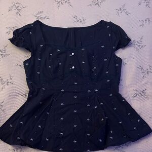 Bow lace babydoll top